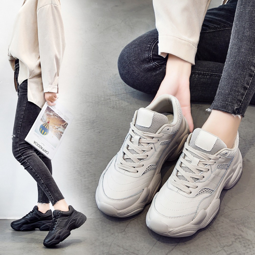 Women's Autumn New Leather White Sneakers